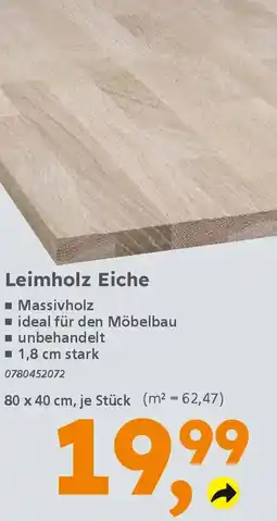 Globus Baumarkt Leimholz Eiche Angebot