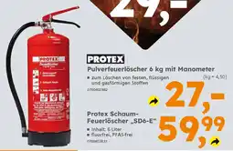 Globus Baumarkt Protex Schaum- Feuerlöscher ,,SD6-E" Angebot