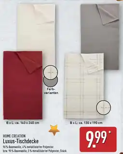 Aldi Nord HOME CREATION Luxus-Tischdecke Angebot