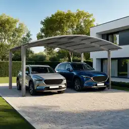 toom Baumarkt Ximax Doppelcarport 'Portoforte Typ 80 M-Ausführung' Aluminium edelstahlfarben 542 x 495 x 298 cm Angebot