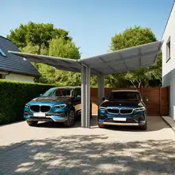 toom Baumarkt Ximax Doppelcarport 'Linea Typ 80 Y-Ausführung' Aluminium edelstahlfarben 548 x 495 x 294 cm Angebot