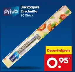 Netto Marken-Discount Priva Backpapier-Zuschnitte Angebot
