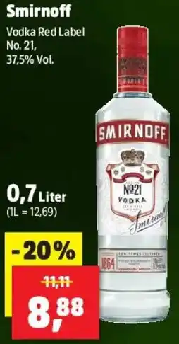 Thomas Philipps Smirnoff Vodka Red Label Angebot