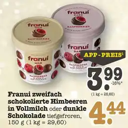 E-Center Franui zweifach schokolierte himbeeren in vollmilch Angebot