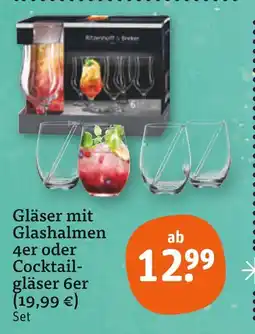 tegut Gläser mit glashalmen 4er set Angebot