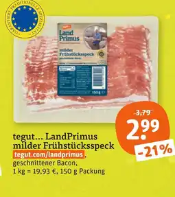 tegut Landprimus milder frühstücksspeck Angebot