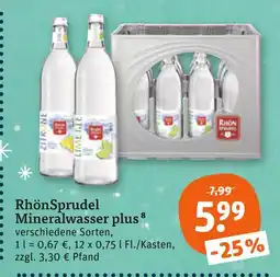tegut Rhönsprudel mineralwasser plus Angebot