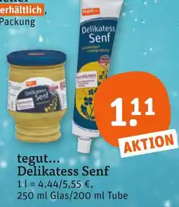 tegut Tegut... delikatess senf 250 ml glas Angebot