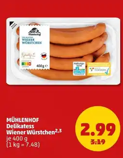 PENNY Mühlenhof delikatess wiener würstchen Angebot