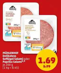 PENNY Mühlenhof delikatess geflügel salami Angebot