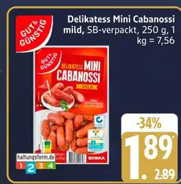 Marktkauf Gut & günstig delikatess mini cabanossi mild Angebot