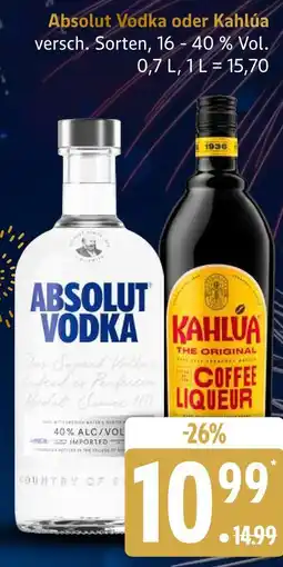 Marktkauf Absolut vodka Angebot