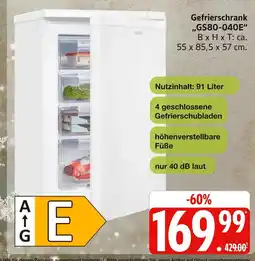Marktkauf Gefrierschrank gs80-040e Angebot