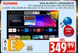 Marktkauf Telefunken qled-4k-uhd-tv d65q920b2cw Angebot