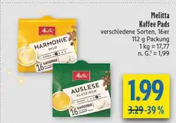 diska Melitta harmonie mild kaffee pads Angebot