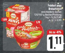 E-Center Feinkost popp brotaufstrich minis Angebot
