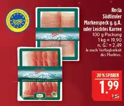 Marktkauf Recla südtiroler markenspeck g.g.a Angebot