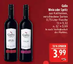 Marktkauf Gallo wein oder spritz Angebot
