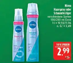 Marktkauf Nivea haarspray diamond volume Angebot