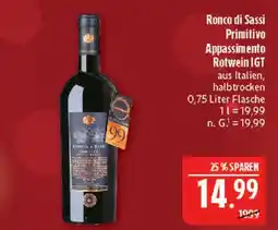 Marktkauf Ronco di sassi primitivo appassimento rotwein igt Angebot