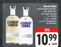 Edeka Absolut vanilia vodka Angebot