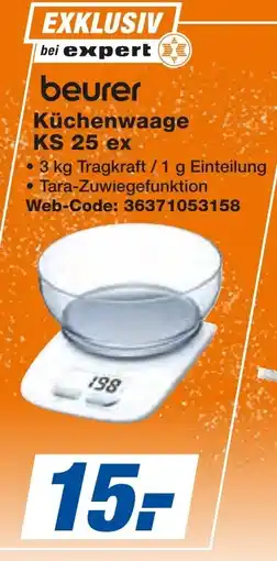 expert Techno Land beurer Küchenwaage KS 25 ex Angebot