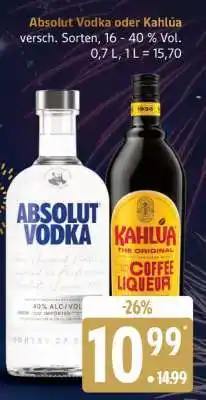 Edeka Absolut Vodka oder Kahlua Angebot