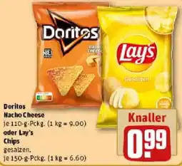 REWE Doritos Nacho Cheese oder Lay's Chips Angebot
