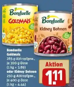 REWE Bonduelle Goldmais oder Kidney Bohnen Angebot