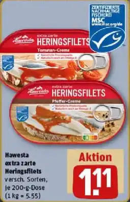 REWE Hawesta extra zarte Heringsfilets Angebot