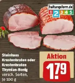 REWE Steinhaus Krustenbraten oder Krustenbraten Thymian Honig Angebot