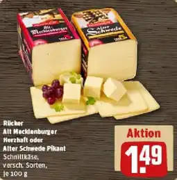 REWE Rücker Alt Mecklenburger Herzhaft oder Alter Schwede Pikant Angebot