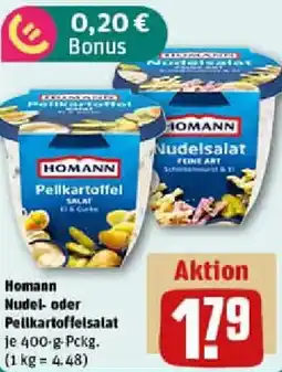 REWE Homann Nudel oder Pellkartoffelsalat Angebot