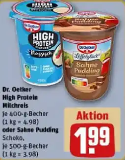 REWE Dr. Oetker High Protein Milchreis oder Saline Pudding Angebot