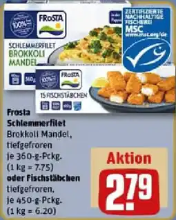 REWE Frosta Schlemmerfilet oder Fischstäbchen Angebot