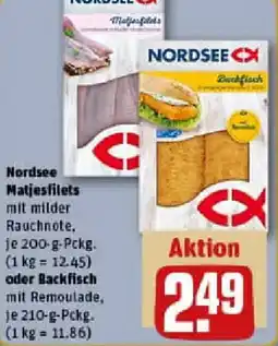REWE Nordsee Matjesfilets oder Backfisch Angebot
