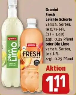 REWE Granini Fresh Leichte Schorle oder Die Limo Angebot