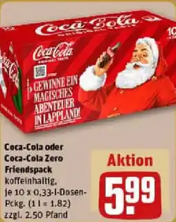 REWE Coca-Cola oder Coca-Cola Zero Friendspack Angebot