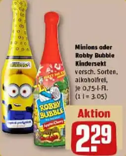 REWE Minions oder Robby Bubble Kindersekt Angebot