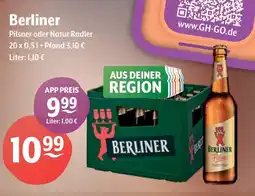 Getränke Hoffmann Berliner Pilsner oder Natur Radler Angebot
