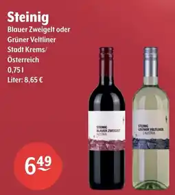 Getränke Hoffmann Steinig Blauer Zweigelt oder Grüner Veltliner Angebot