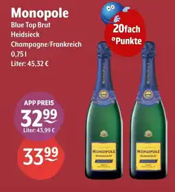 Getränke Hoffmann Monopole Blue Top Brut Heidsieck Angebot