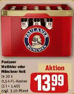 REWE Paulaner Weißbier oder Münchner Hell Angebot