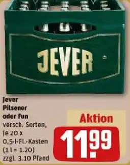 REWE Jever Pilsener oder Fun Angebot
