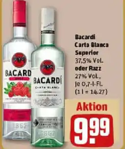 REWE Bacardi Carta Blanca Superior oder Razz Angebot
