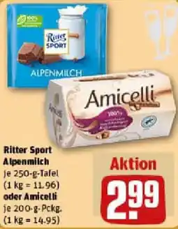 REWE Ritter Sport Alpenmilch oder Amicelli Angebot
