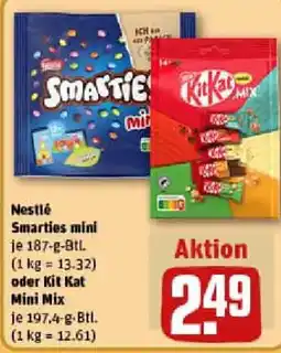 REWE Nestlé Smarties mini oder Kit Kat Mini Mix Angebot