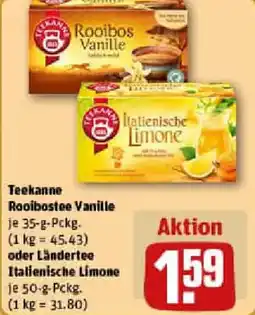 REWE Teekanne Rooibostee Vanille oder Ländertee Italienische Limone Angebot