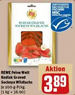 REWE REWE Feine Welt Kodiak Graved Sockeye Wildlachs Angebot
