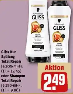REWE Gliss Kur Spülung Total Repair oder Shampoo Total Repair Angebot